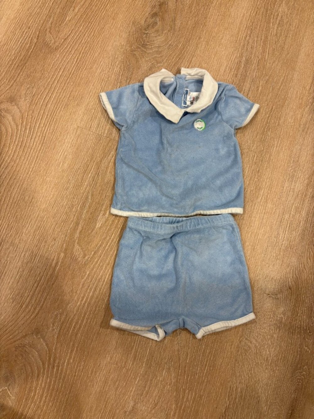 Jacadi Paris Blue Terry Set 18M Top Shorts Toddler Cotton Good